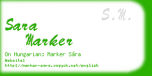 sara marker business card